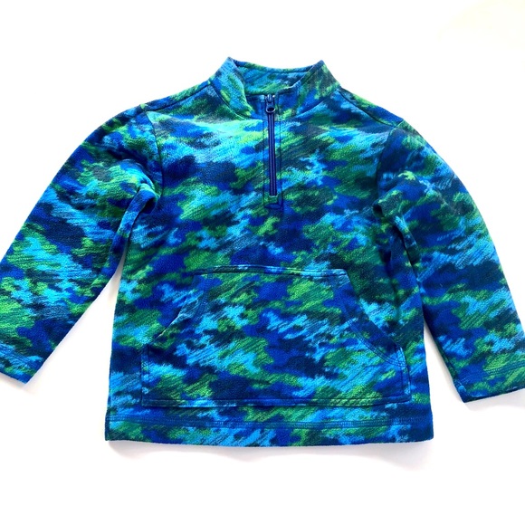 Hanna Andersson Blue Camo Half Zip Sweater Size 5/6 - Picture 1 of 7